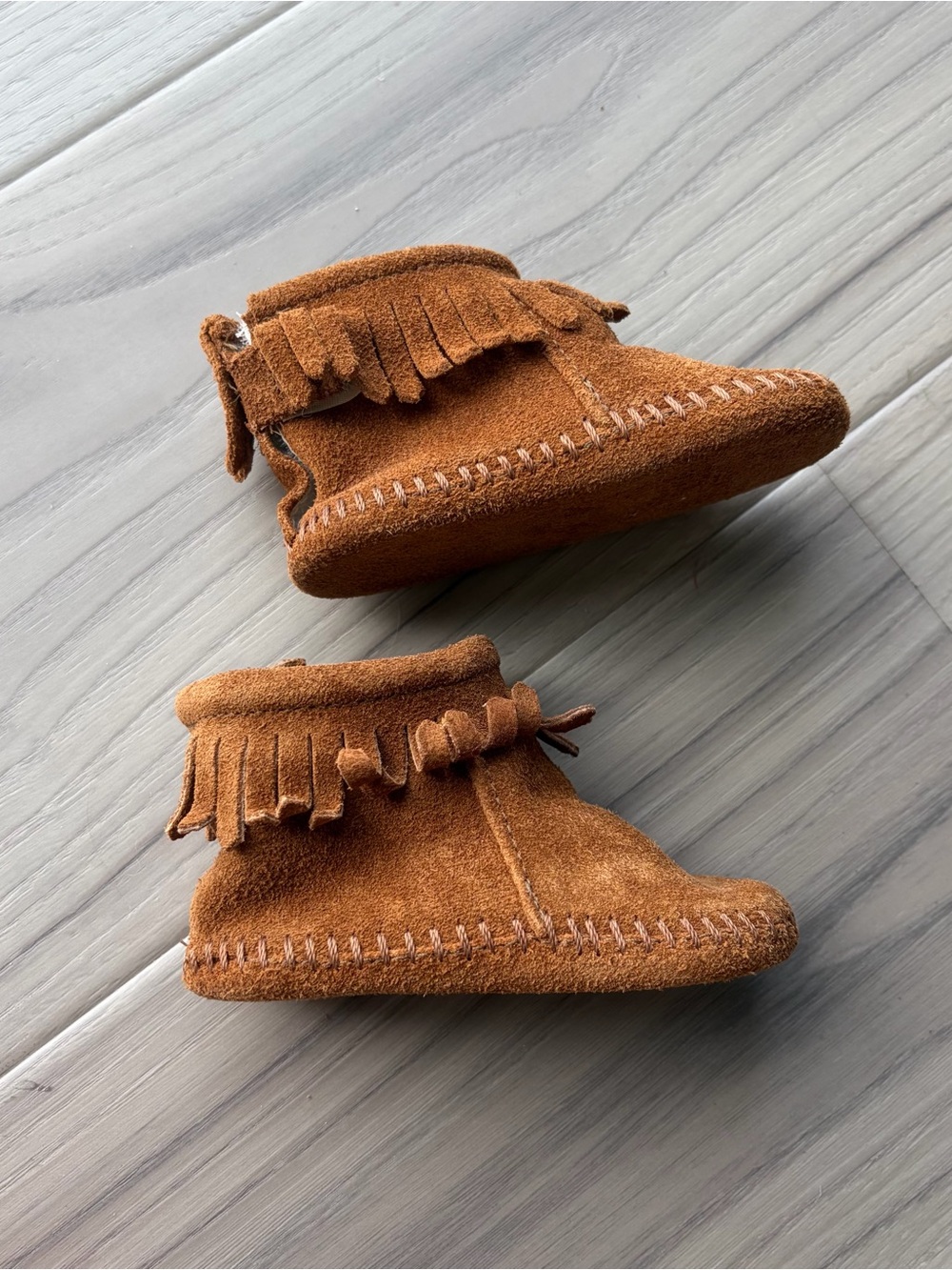 Baby Suede Fringe Minnetonka Moccasin Booties